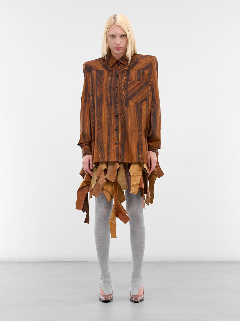 Corbusier Brown Wood Print Shirt (CORBUSIER-LIGHT-BROWN)