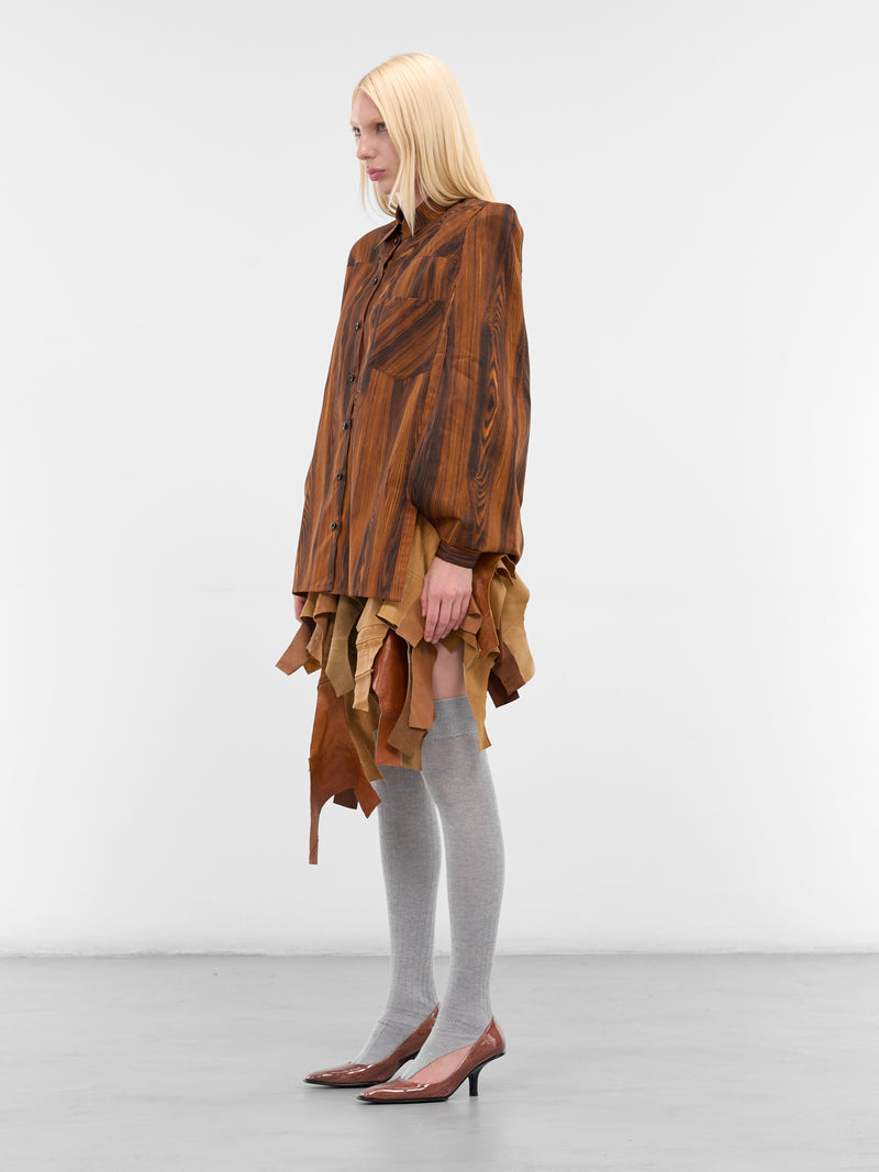 Corbusier Brown Wood Print Shirt (CORBUSIER-LIGHT-BROWN)