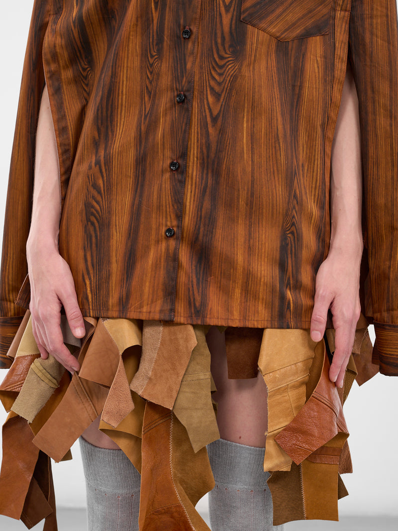 Corbusier Brown Wood Print Shirt (CORBUSIER-LIGHT-BROWN)