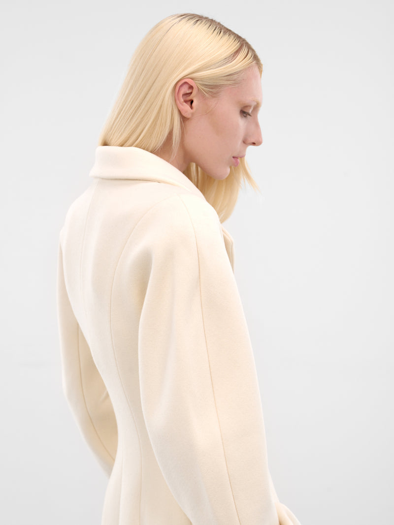 White Wool Round Shoulder Coat (COW00107AW00429-OFF-WHITE)