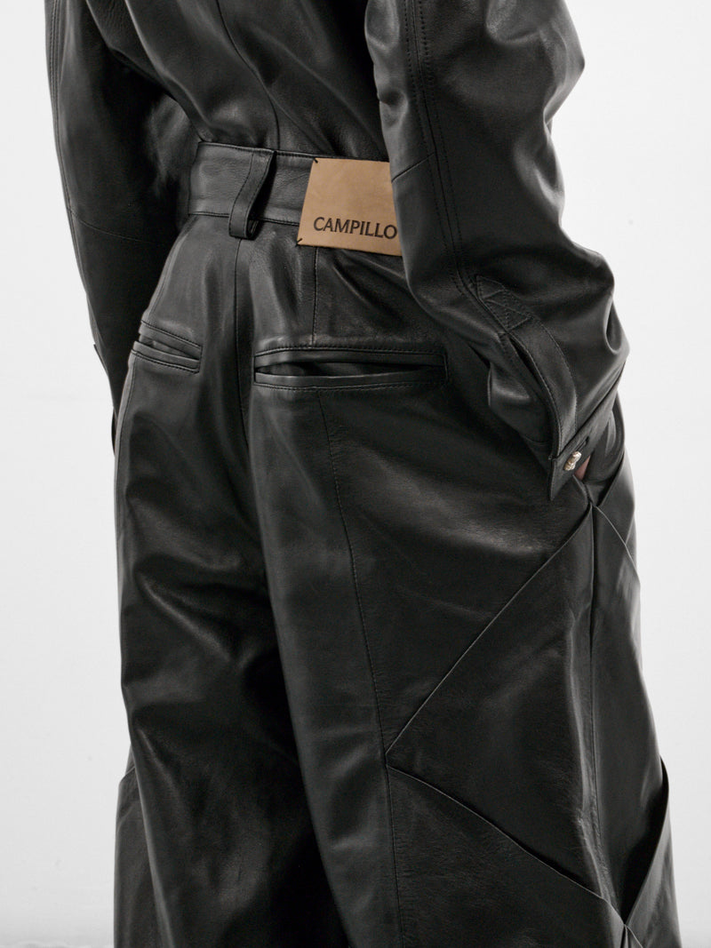 Cruces Black Leather Pants (CRUCES-PANTS-BLACK)