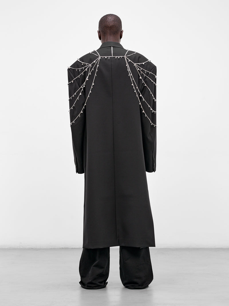 Black Detachable Crystal Oversized Coat (CT0-26-002-M-BK-BLACK)