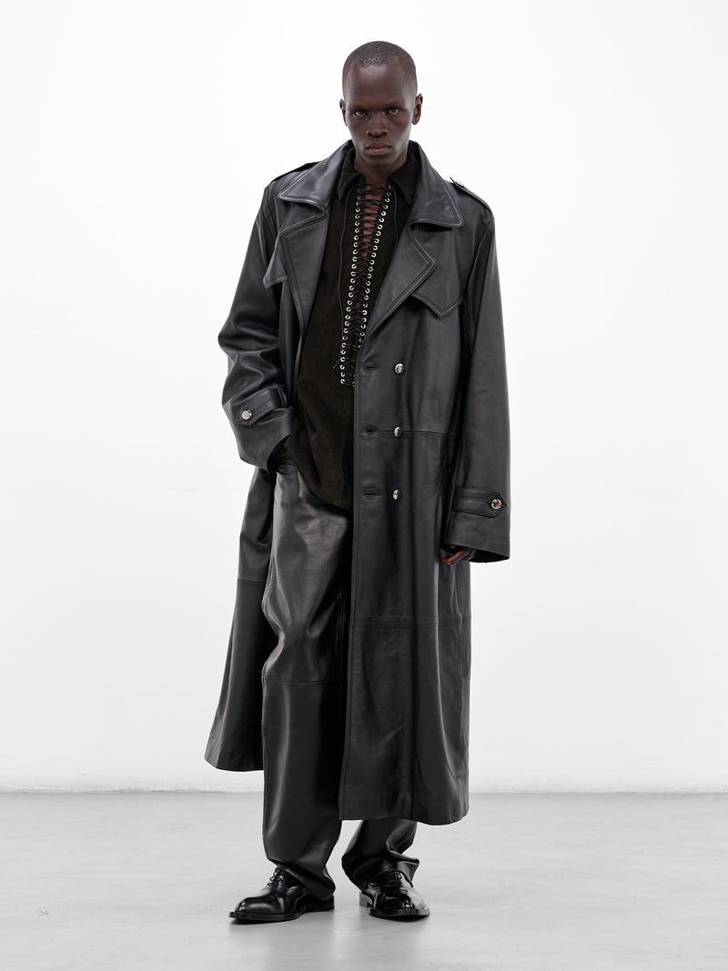 Amanda Black Lamb Leather Trench (CT006-U-LEA-BLACK)