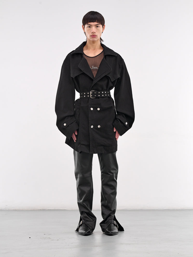 Honey Trench Coat (CT010-U-DEN-BLACK)