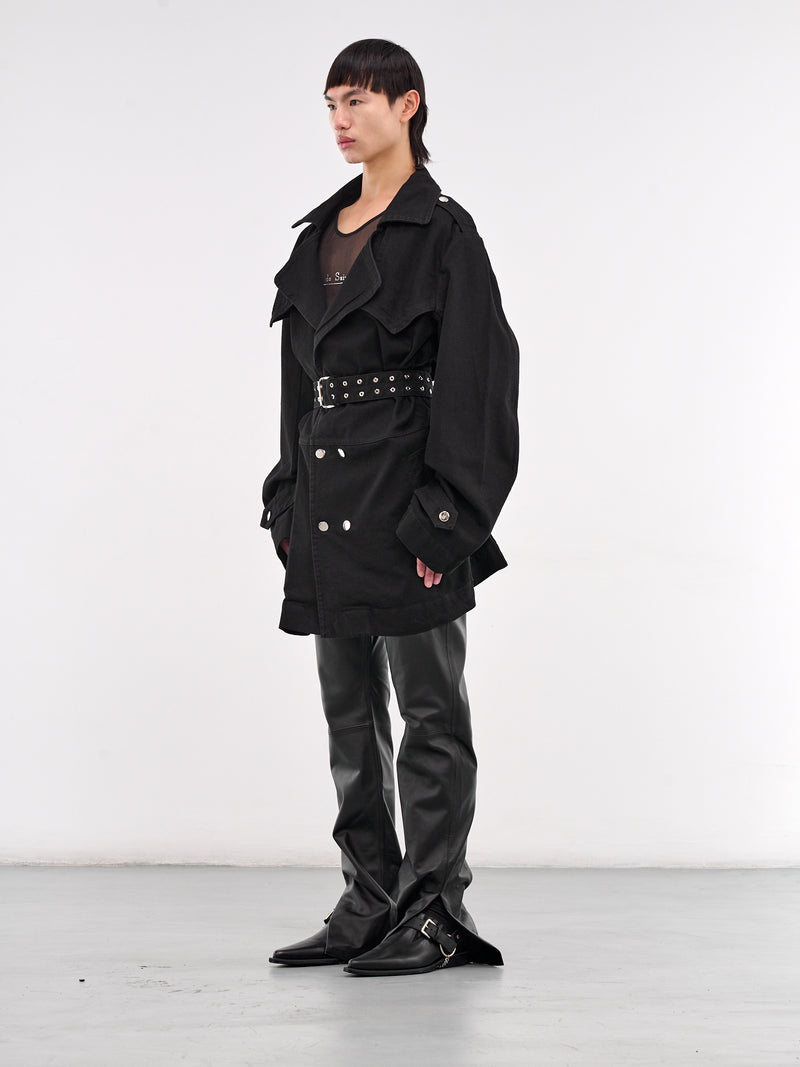 Honey Trench Coat (CT010-U-DEN-BLACK)