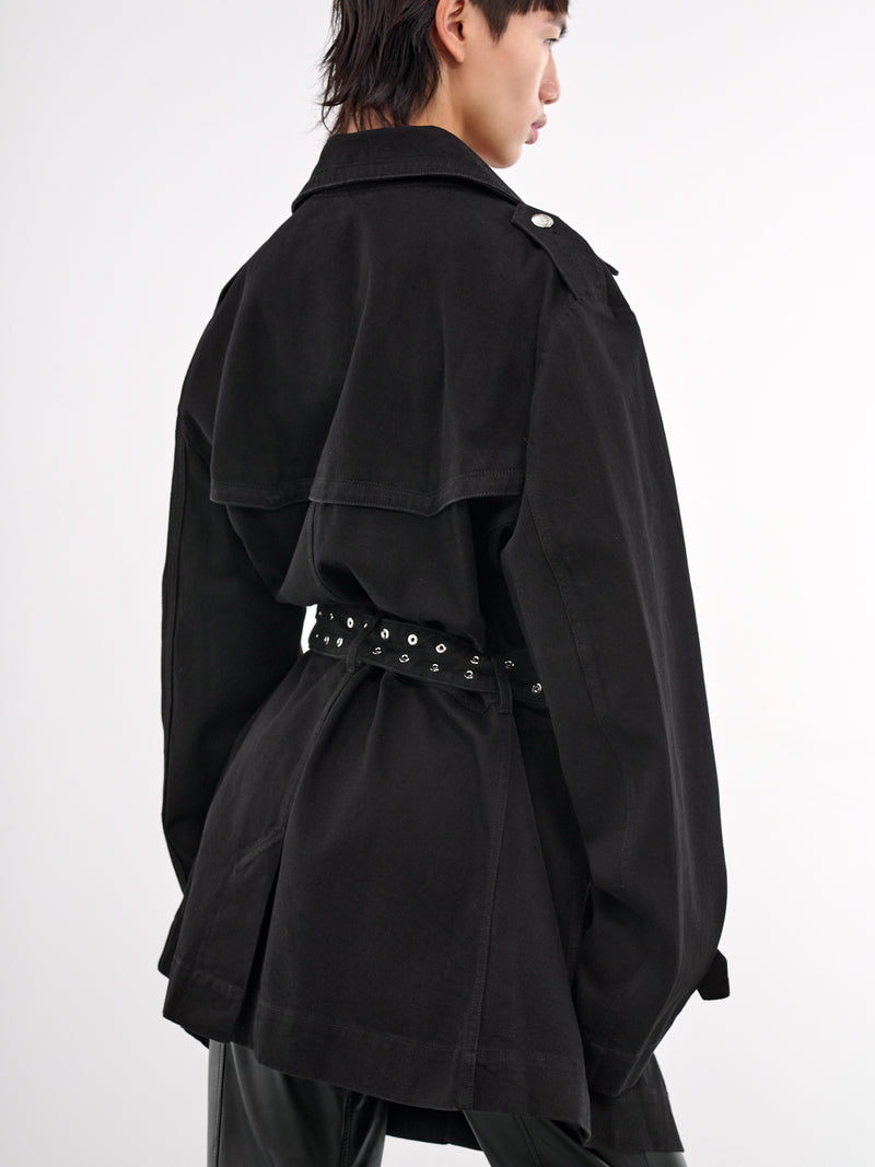 Honey Trench Coat (CT010-U-DEN-BLACK)