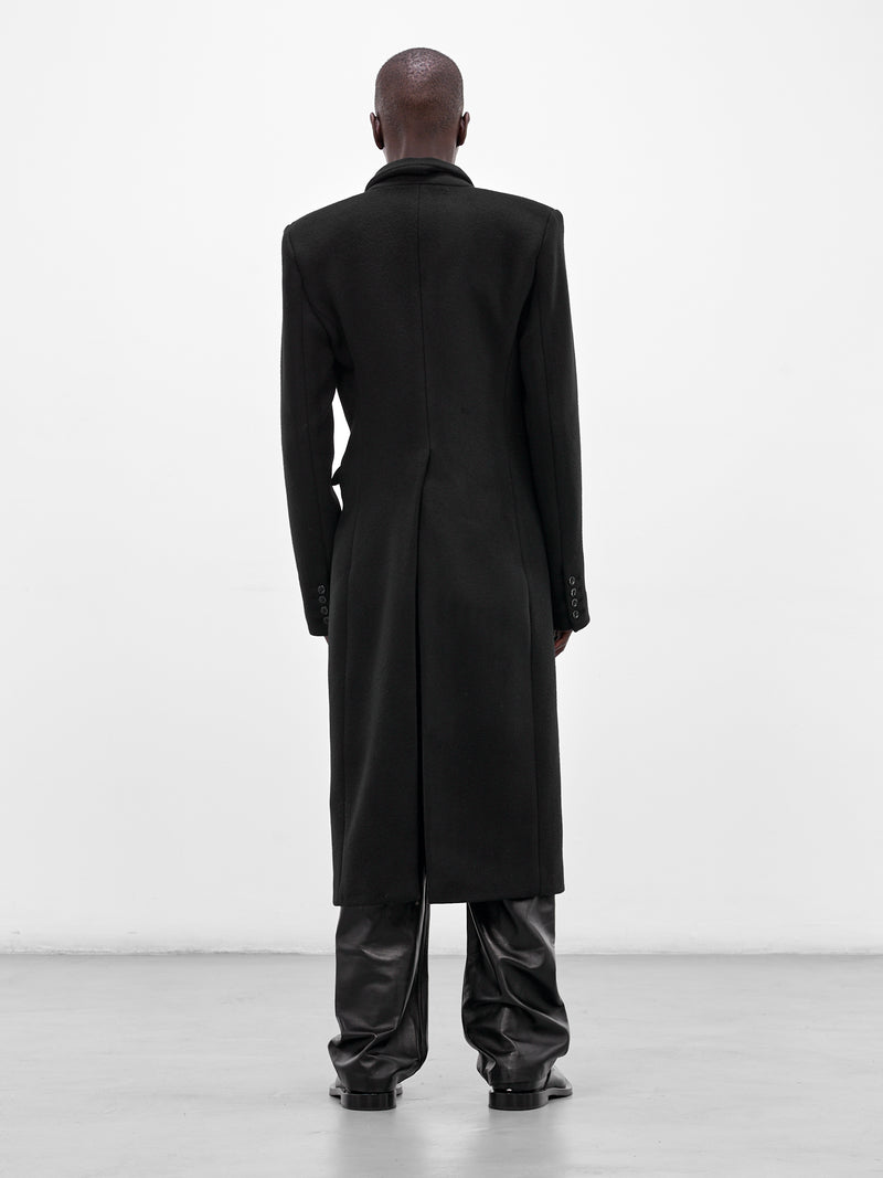 Black Wool Tailored Overcoat (CT015-M-WV0006-BLACK)
