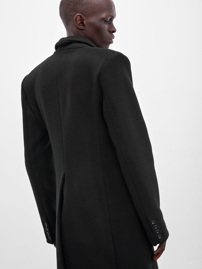 Black Wool Tailored Overcoat (CT015-M-WV0006-BLACK)
