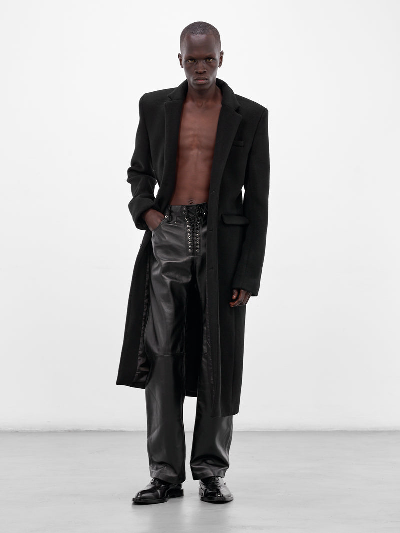 Black Wool Tailored Overcoat (CT015-M-WV0006-BLACK)
