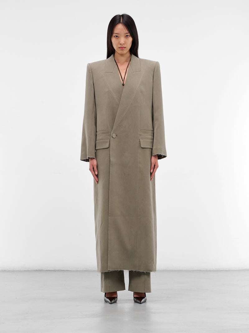Gray Long Tailored Overcoat (CT01C2GR570-BEAN-PASTE)