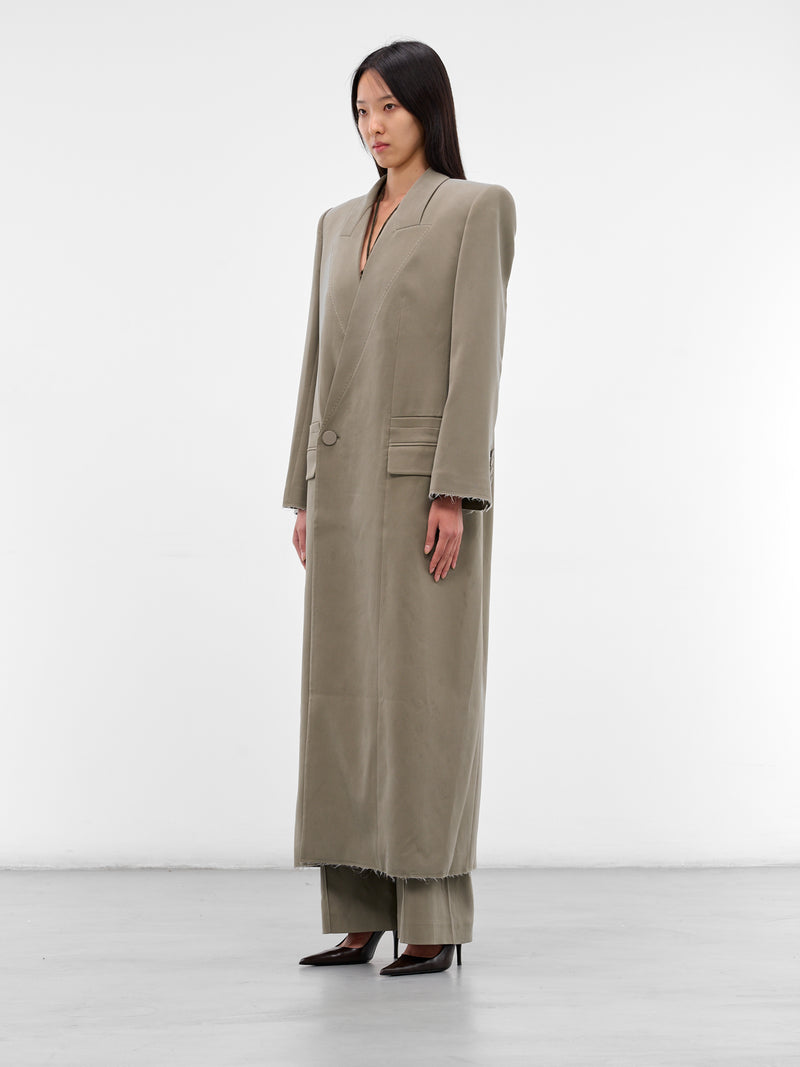 Gray Long Tailored Overcoat (CT01C2GR570-BEAN-PASTE)