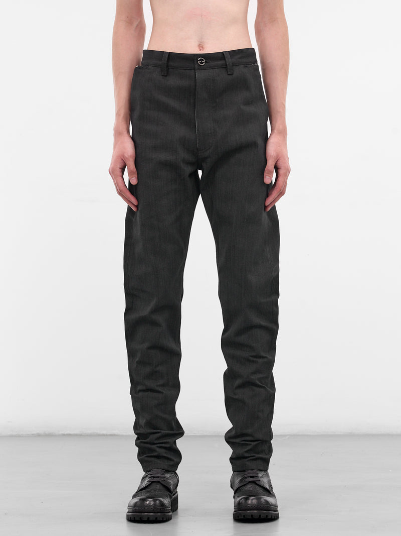 Black Reflective Denim Selvedge Jeans (D-145R-LAW-96L-BLACK)
