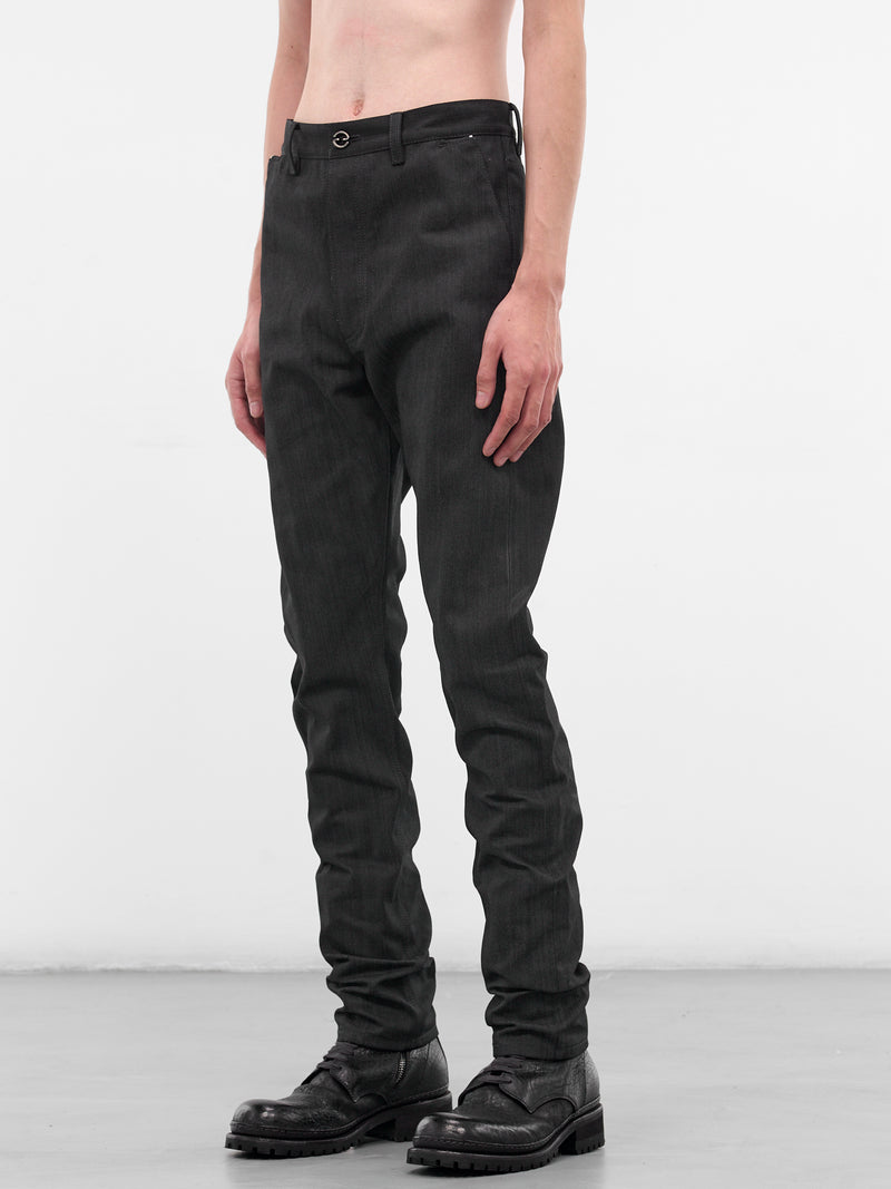 Black Reflective Denim Selvedge Jeans (D-145R-LAW-96L-BLACK)