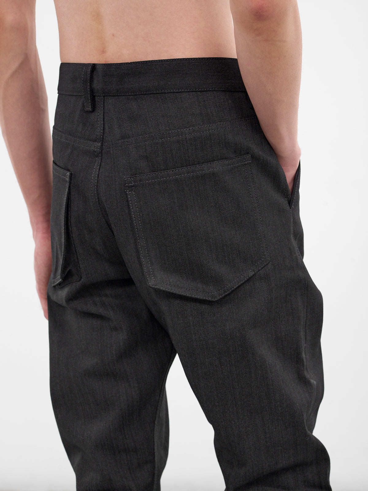 Black Reflective Denim Selvedge Jeans (D-145R-LAW-96L-BLACK)