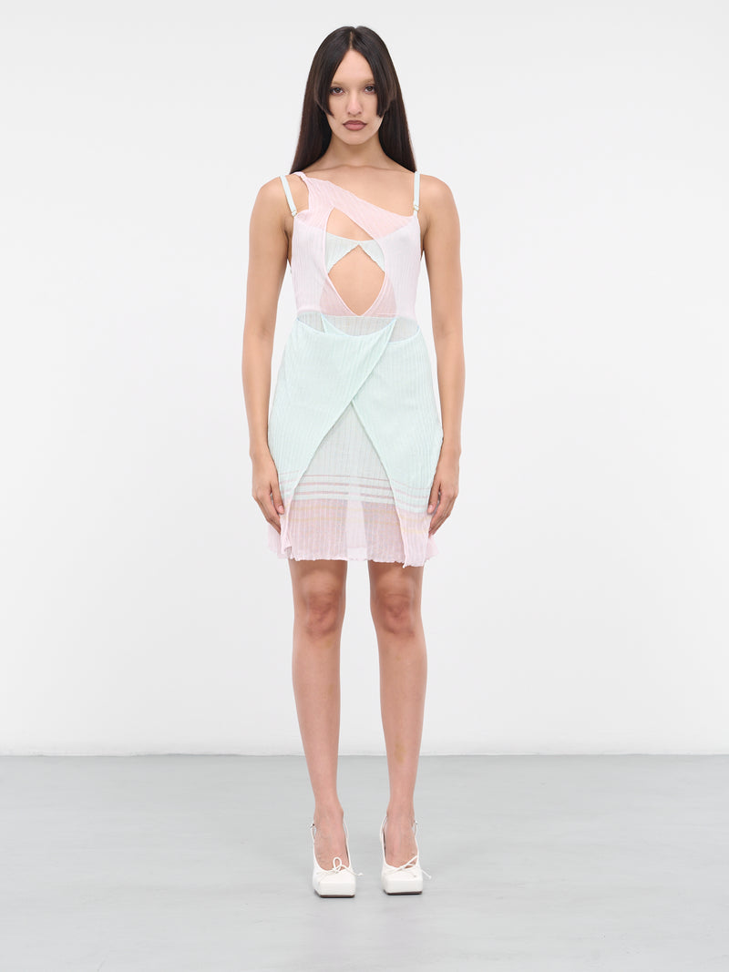 Layered Sheer Knit Dress (D0101-MINT-PINK)