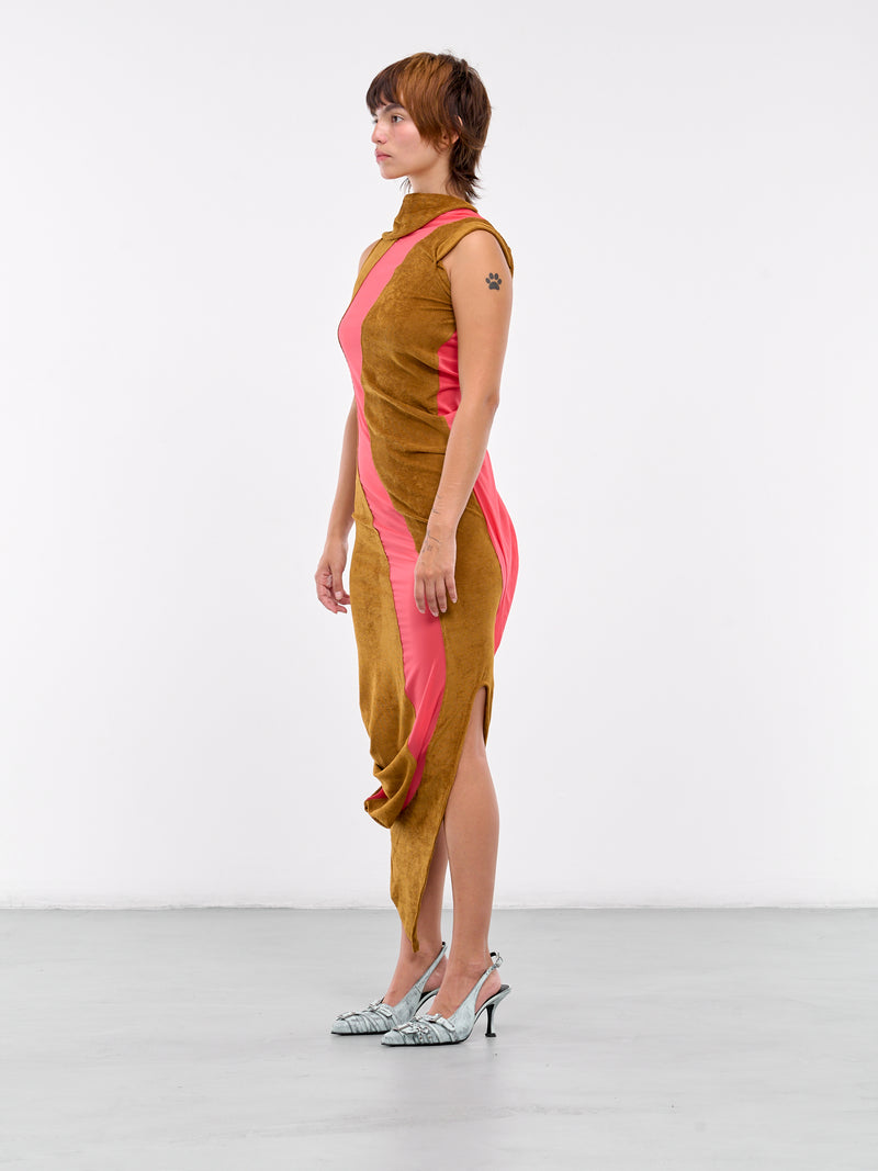 Pendle Dress (D03-35-CARAMEL-HOT-CORAL)