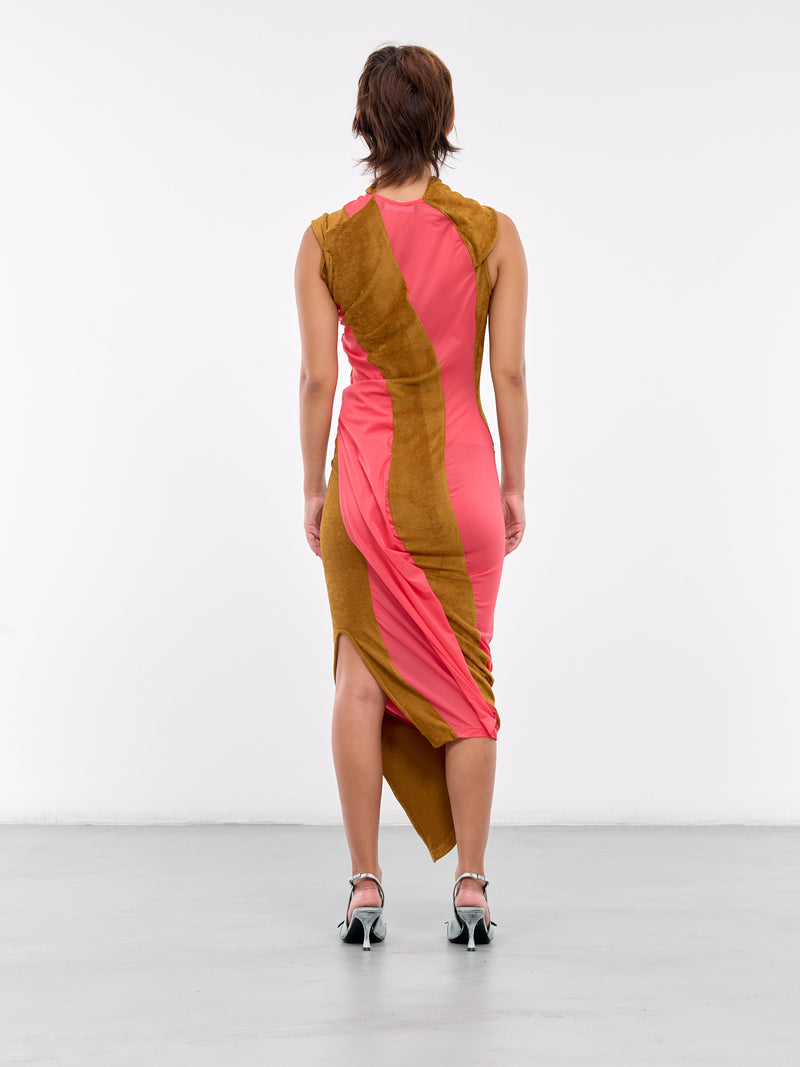 Pendle Dress (D03-35-CARAMEL-HOT-CORAL)