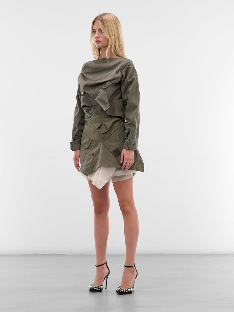 Khaki Deconstructed Army Jacket Dress (D04FW5-KHAKI)