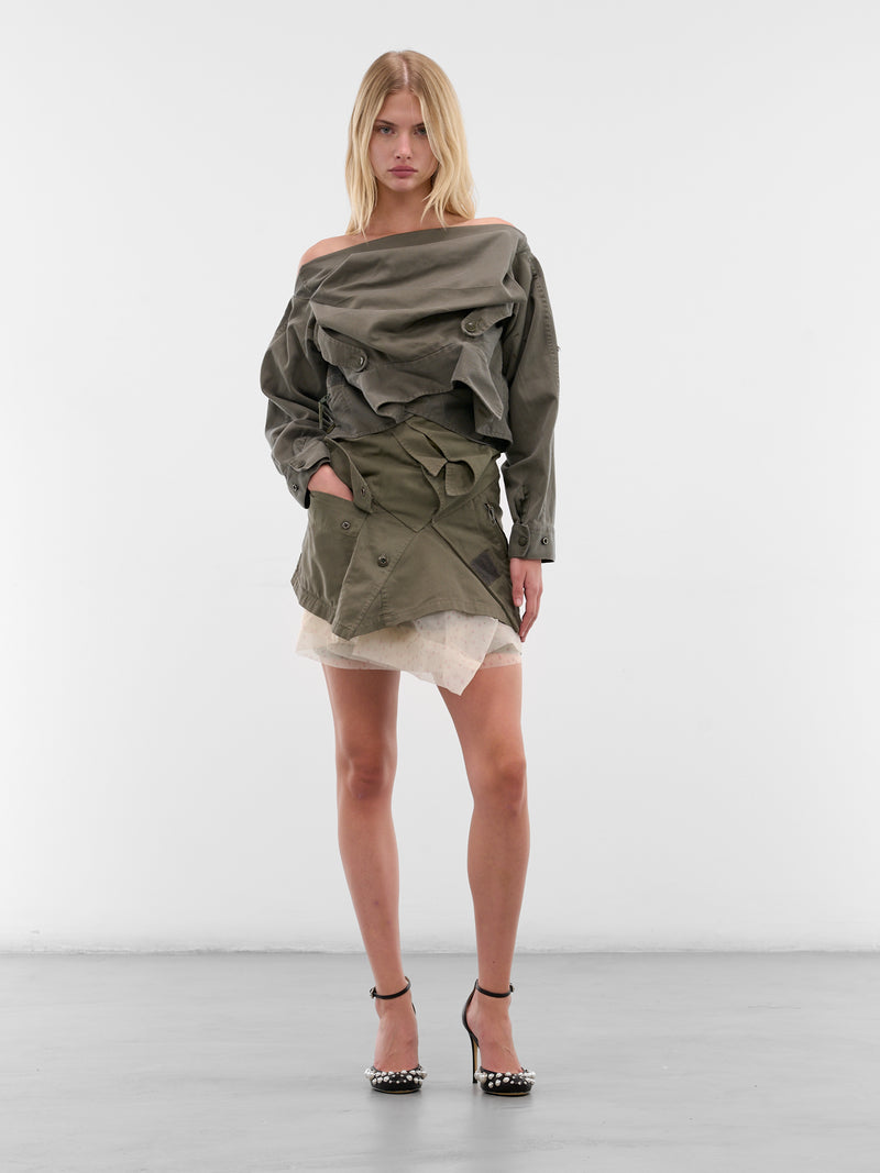 Khaki Deconstructed Army Jacket Dress (D04FW5-KHAKI)