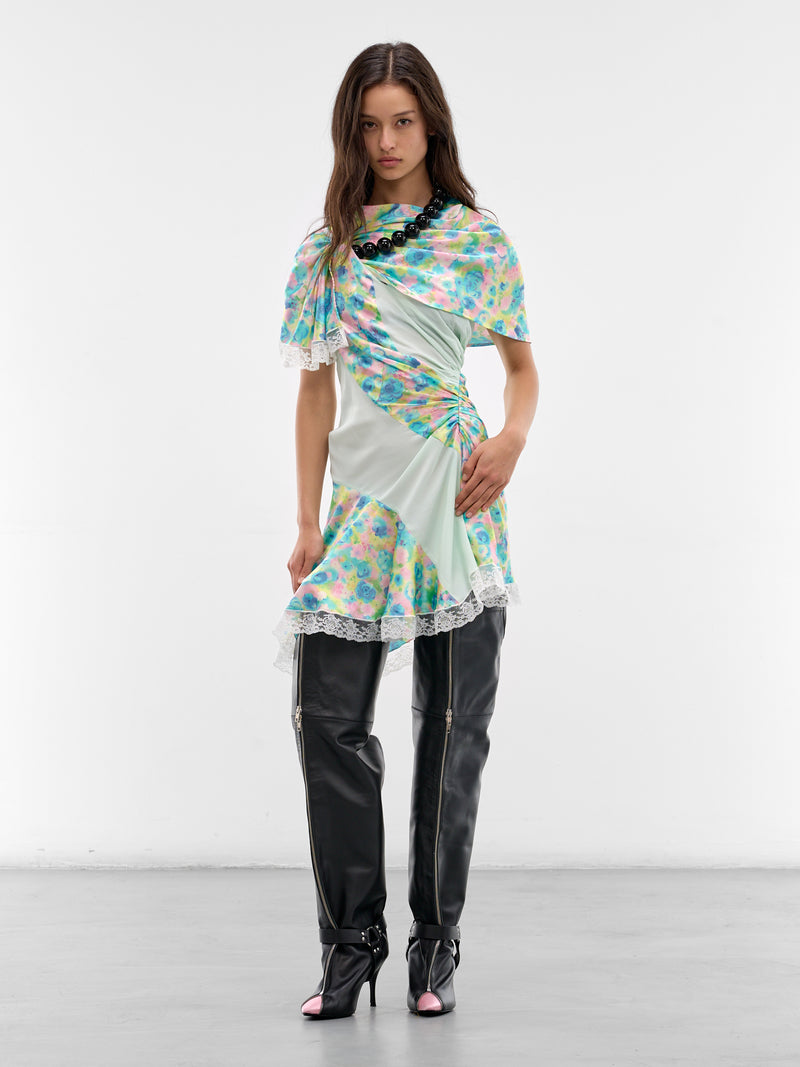 August Barron Twisted Necklace Floral Dress | H.Lorenzo - styled