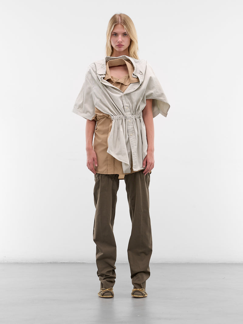 Beige Deconstructed Shirts Mini Dress (D05FW5-BEIGE)