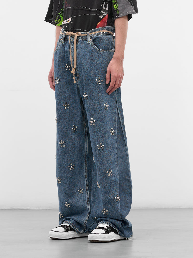 Blue Studded Denim Baggy Jeans (DC-NS-PT-28-INDIGO)