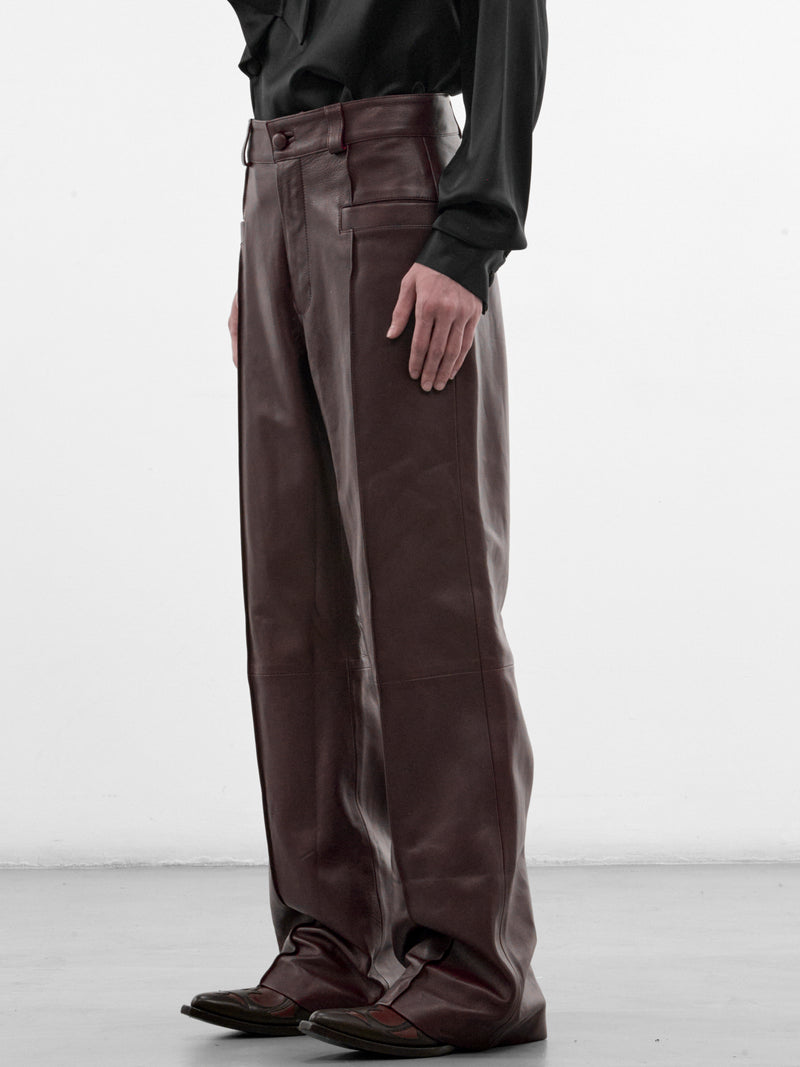 Decisiones Burgundy Leather Pants (DECISIONES-PANTS-BURGUNDY)