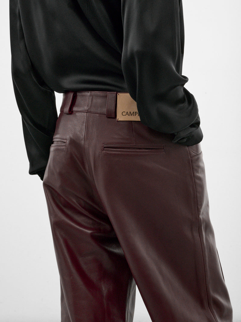 Decisiones Burgundy Leather Pants (DECISIONES-PANTS-BURGUNDY)