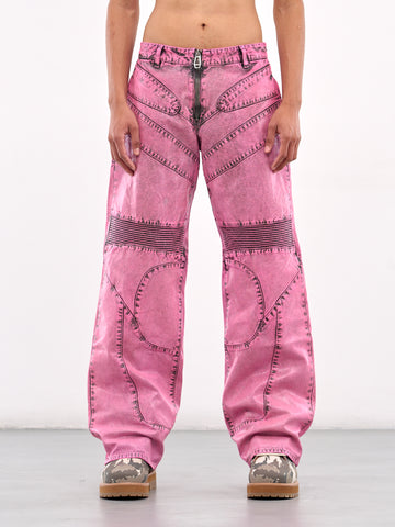 パンツ back slit curve denim pants (pink) パンツ back slit curve denim pants (pink) 7.13(sun) NEW