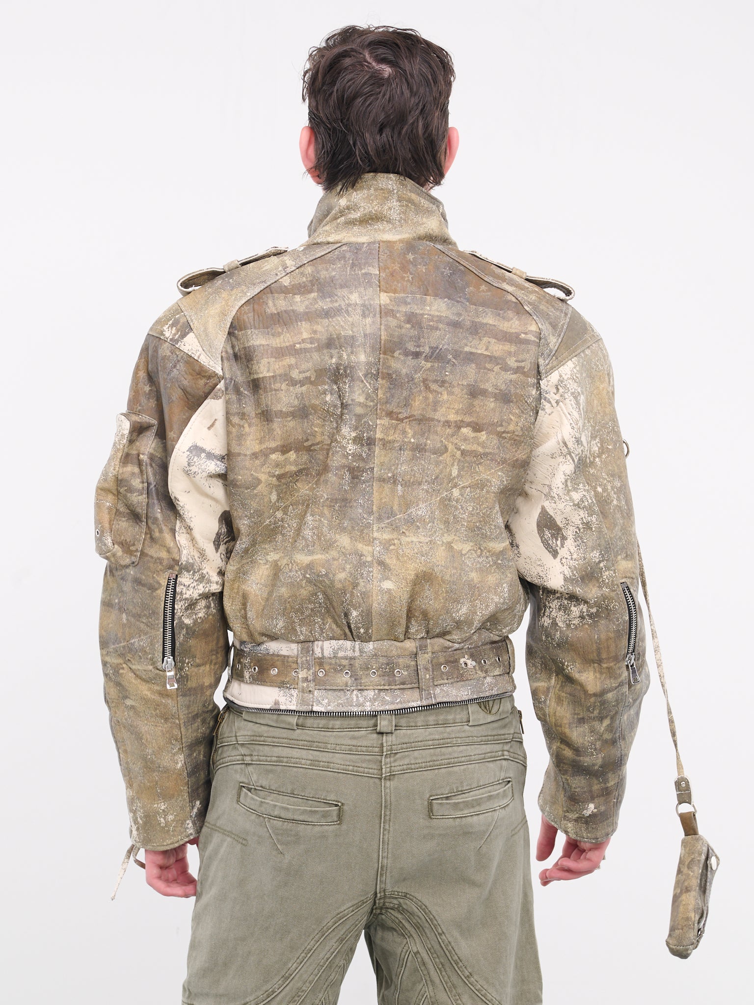 Dirty Wall Pocket Leather Jacket (DIRTY-WALL-POCKET-KHAKI)