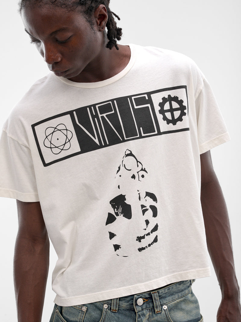 MARKING DISTANCE White Distressed Virus Tee | H.Lorenzo - detail 1