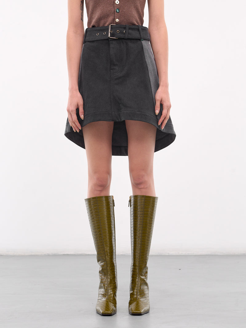 Paneled Mini Skirt (DK0024-PG1657-DARK-GREY)
