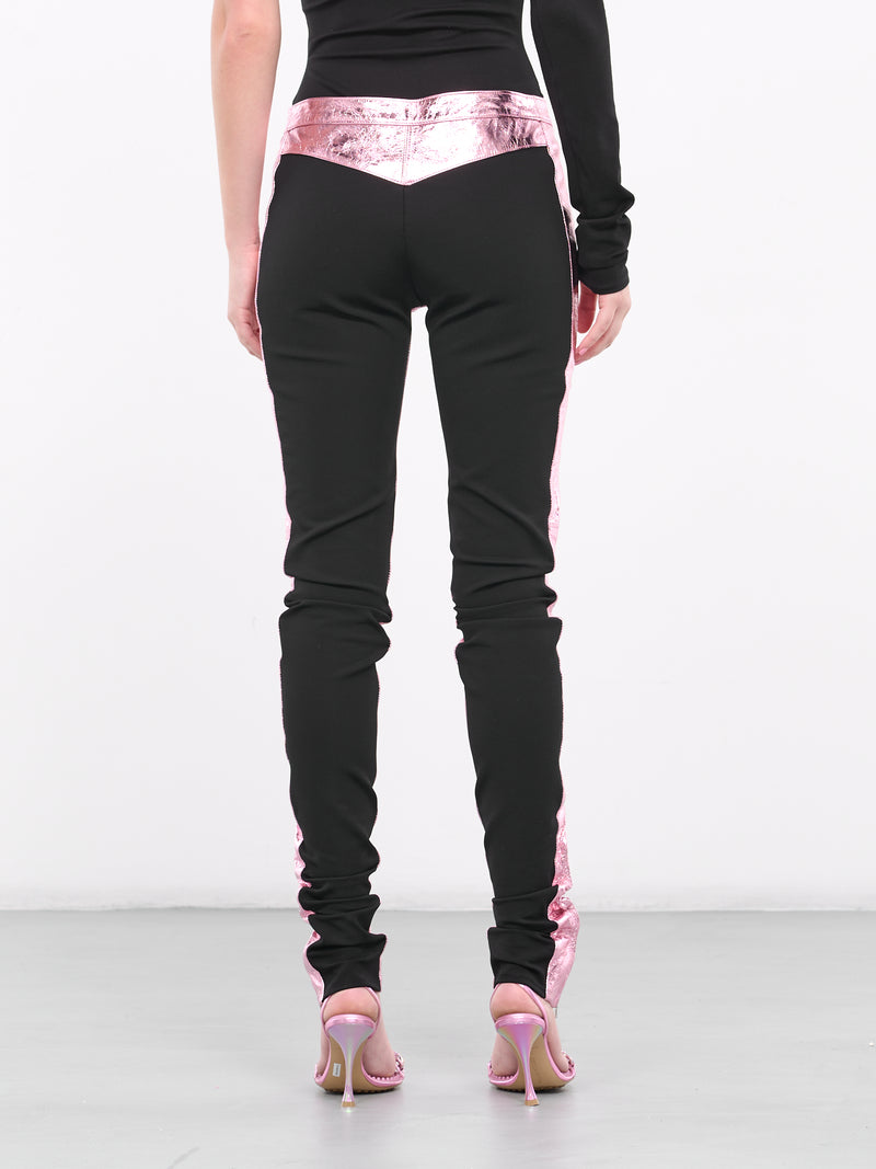 Jersey & Metallic Leather Trousers (DK10TR-METALLIC-PINK)