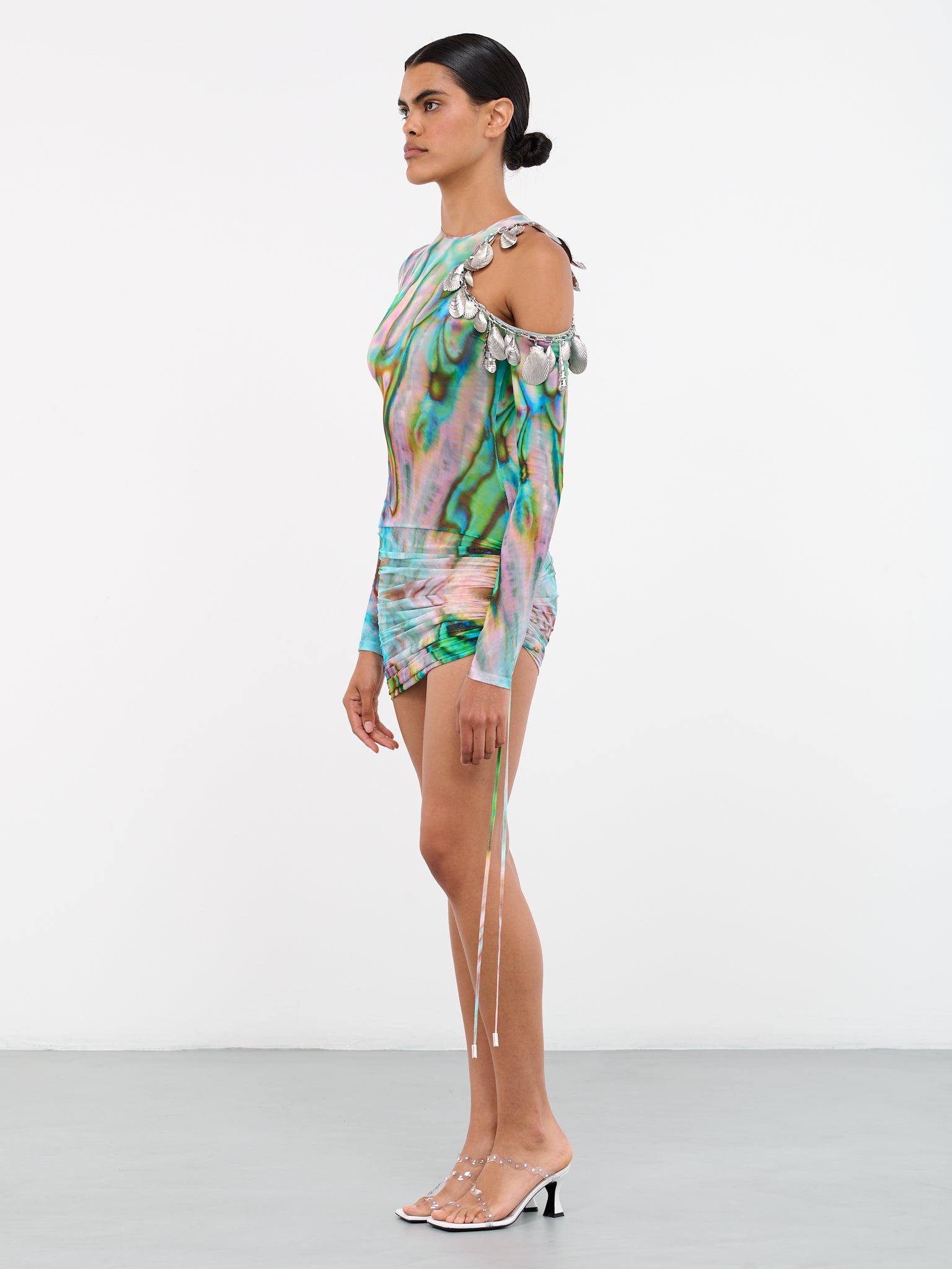Mother Of Pearl Shell Mini Dress (DK26D-MULTICOLOR)