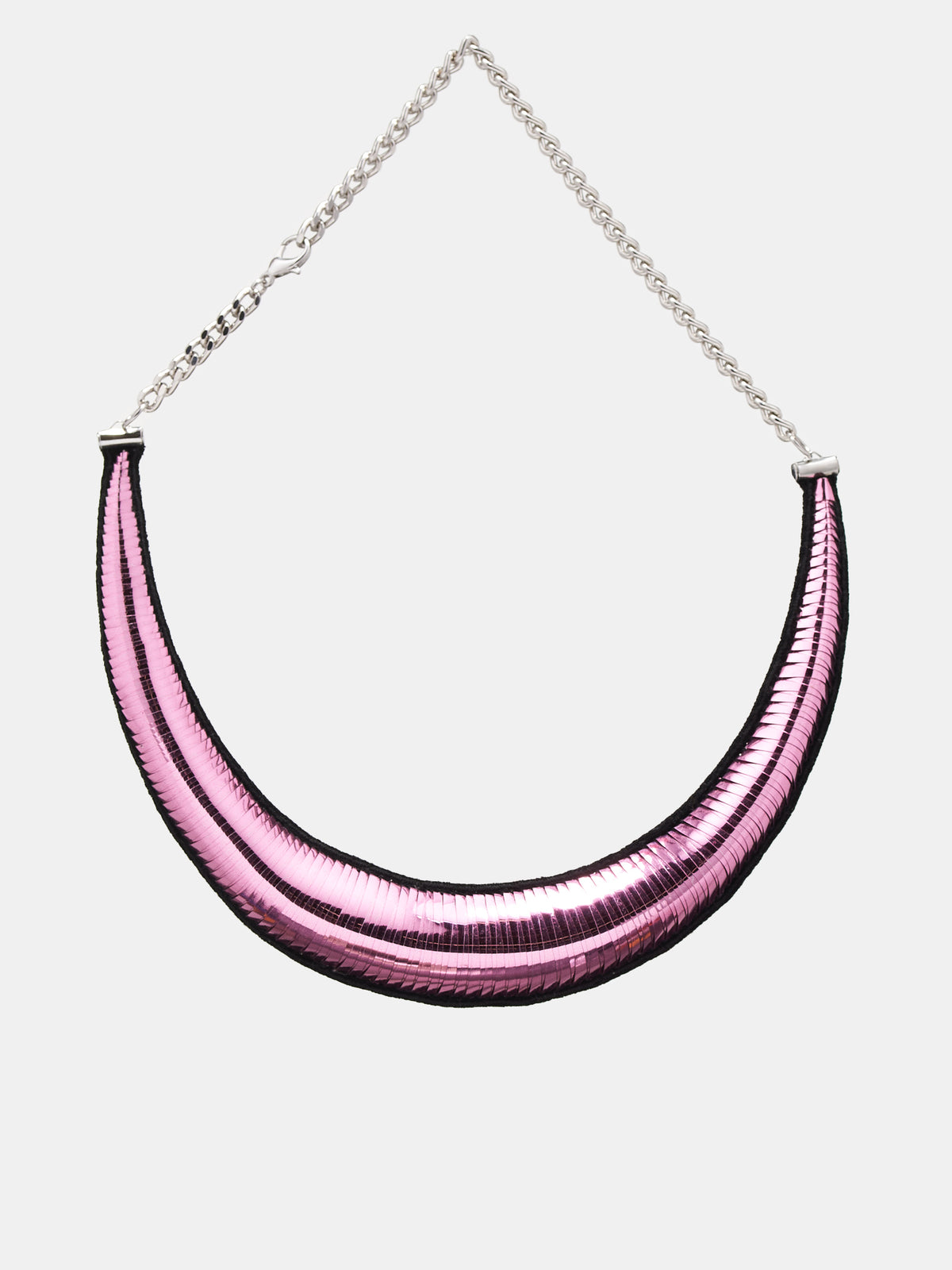 Metallic Tube Embroidery Necklace (DKNECKLACE-PINK)