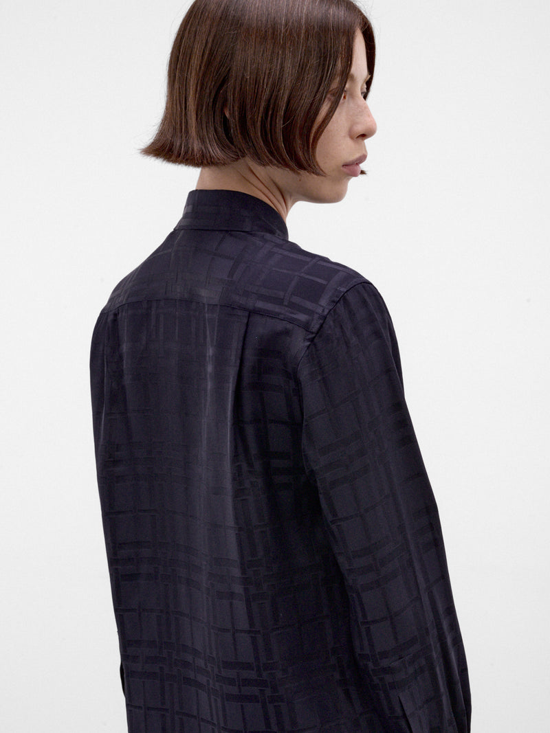 Ink Blue Geometric Dorothea Shirt (DOROTHEA-C6517-DARK-INK-BLUE)