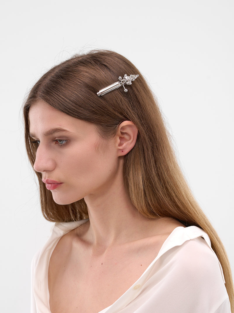 Silver Stiletto Nail Hair Clip (HDP04-SILVER)