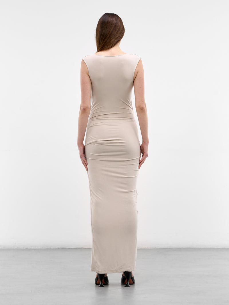 Stone Draped Sleeveless Maxi Dress (DR01243-STONE)