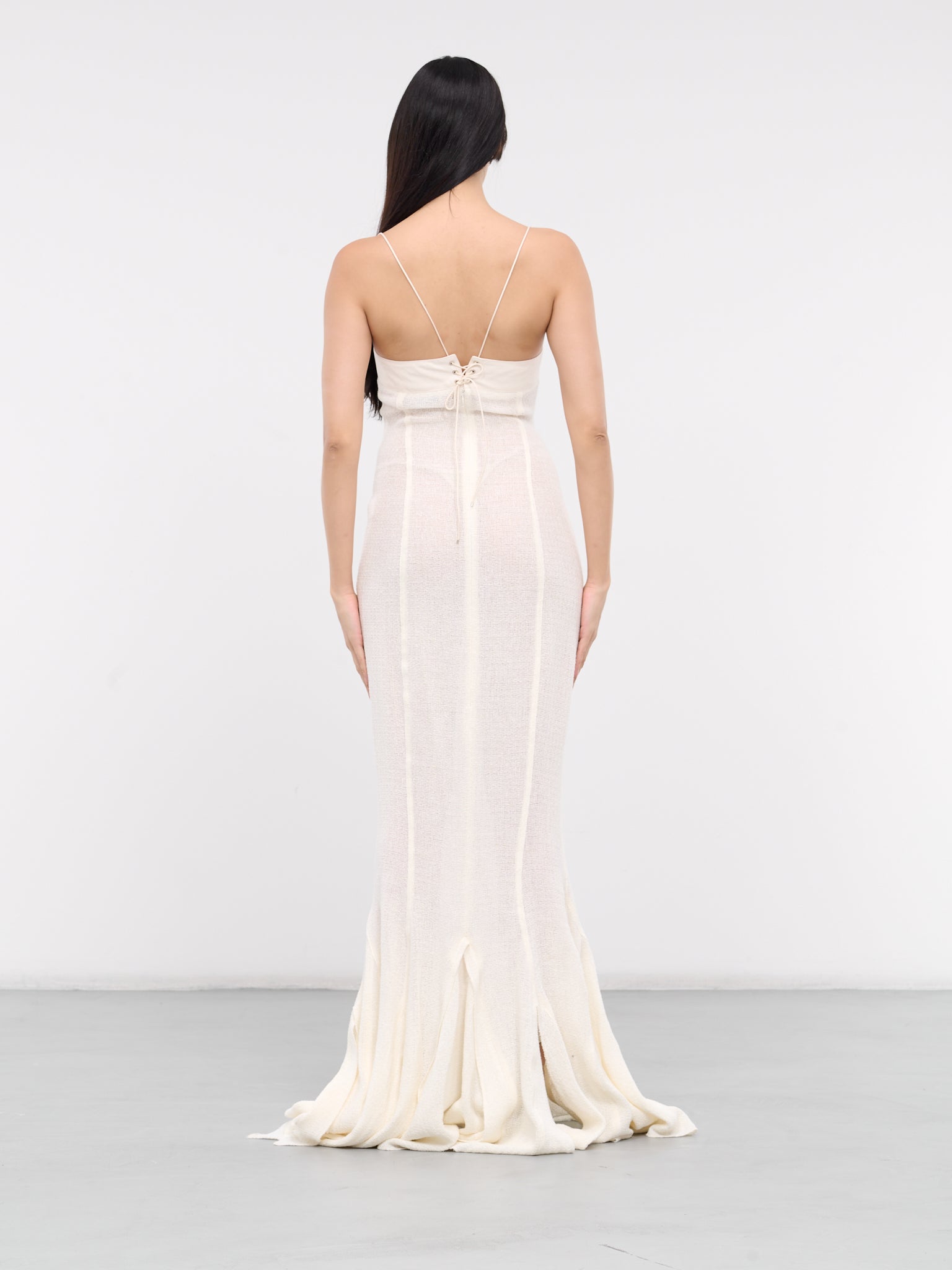 Mermaid Bi Long Dress (DR015-W-WHITE)