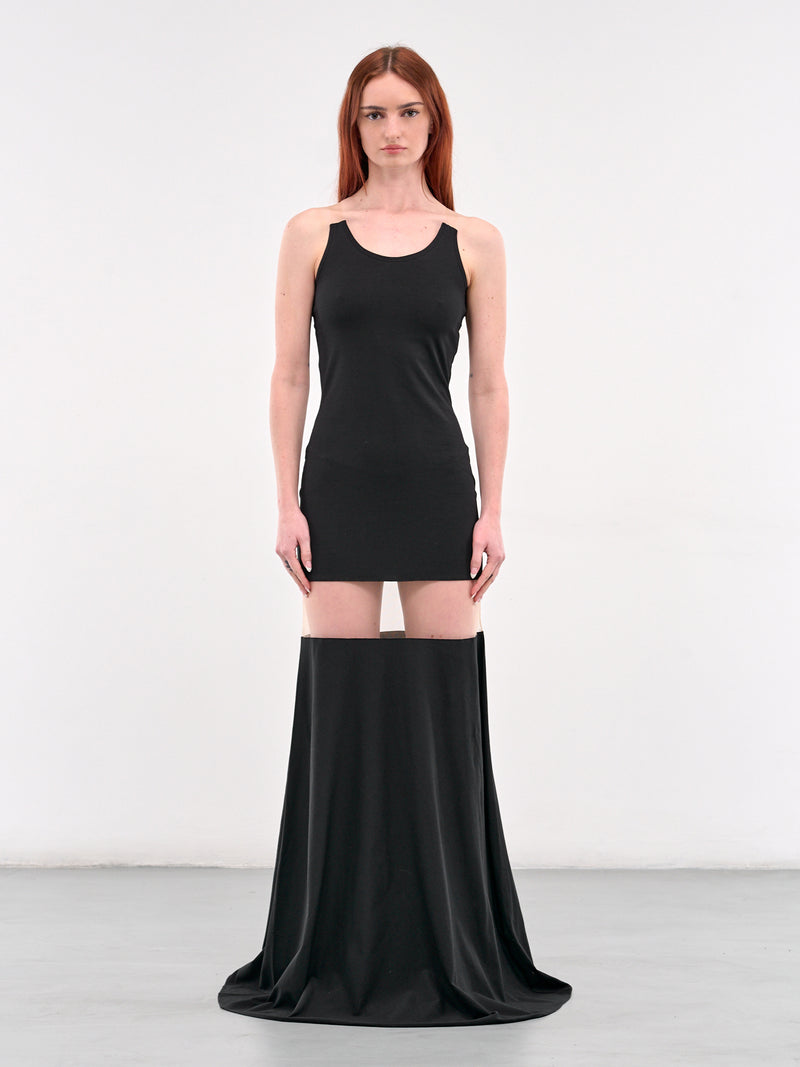 Trompe L'oeil Floating Tank Dress (DR01598-0015-BLACK)