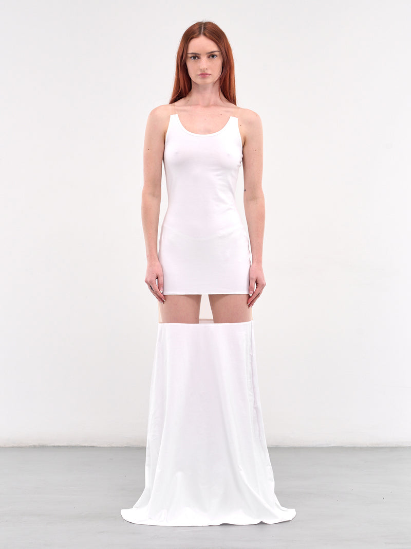 Trompe L'oeil Floating Tank Dress (DR01598-0657-BRIGHT-WHITE)