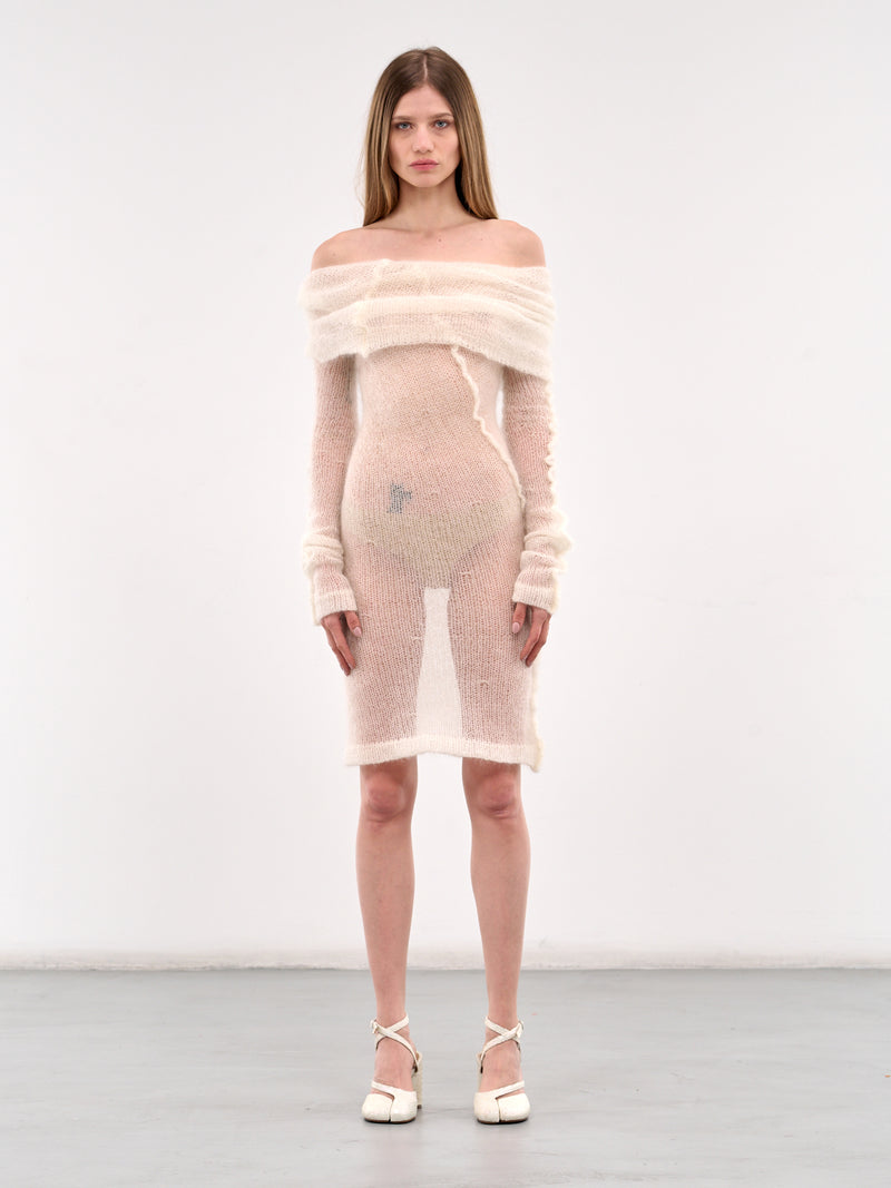 Knit Square Mini Dress (DR02-K-CREAM)