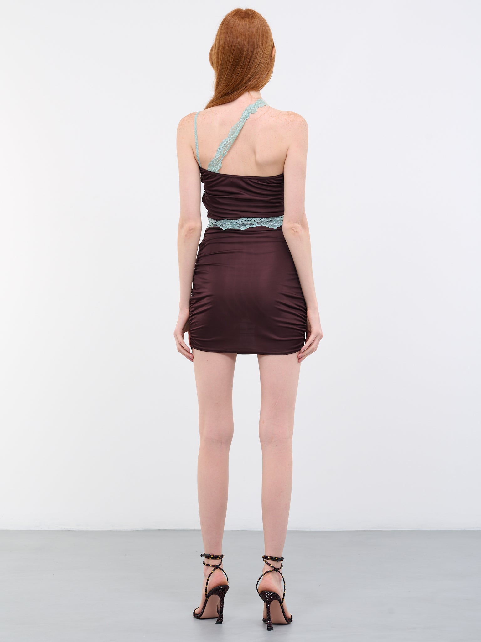 Bustier Lace Mini Dress ( (DR024-BROWN)