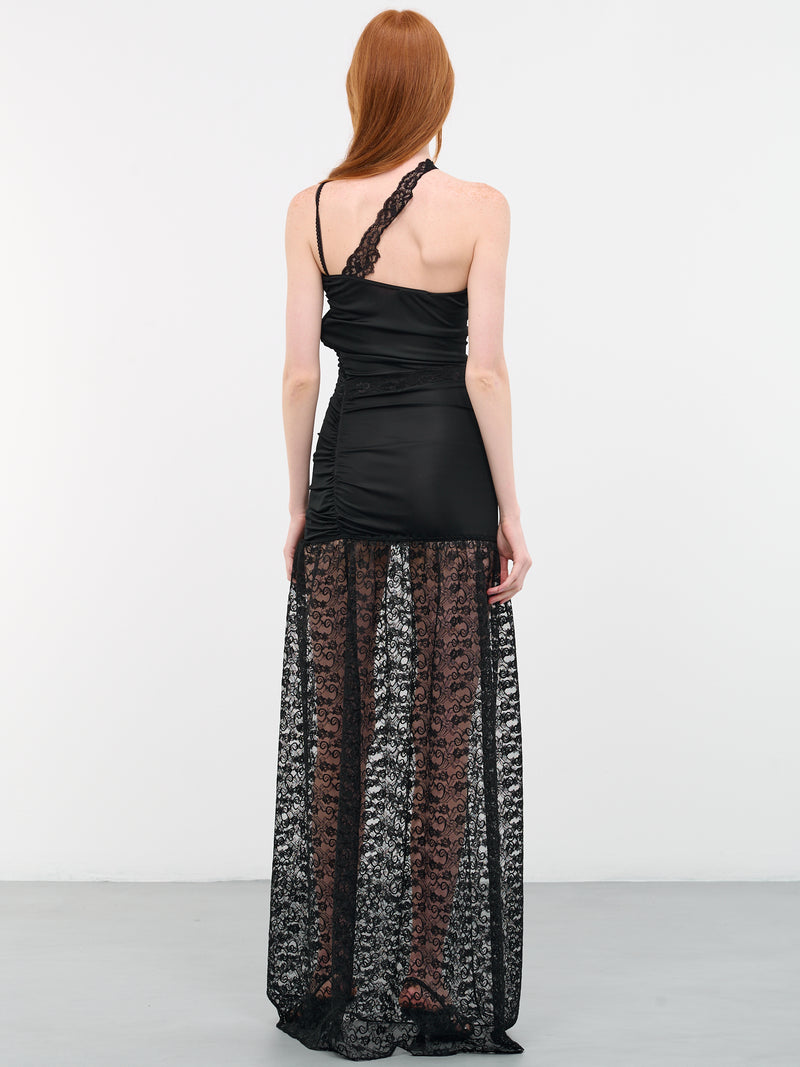 Bustier Lace Maxi Dress (DR038-BLACK)