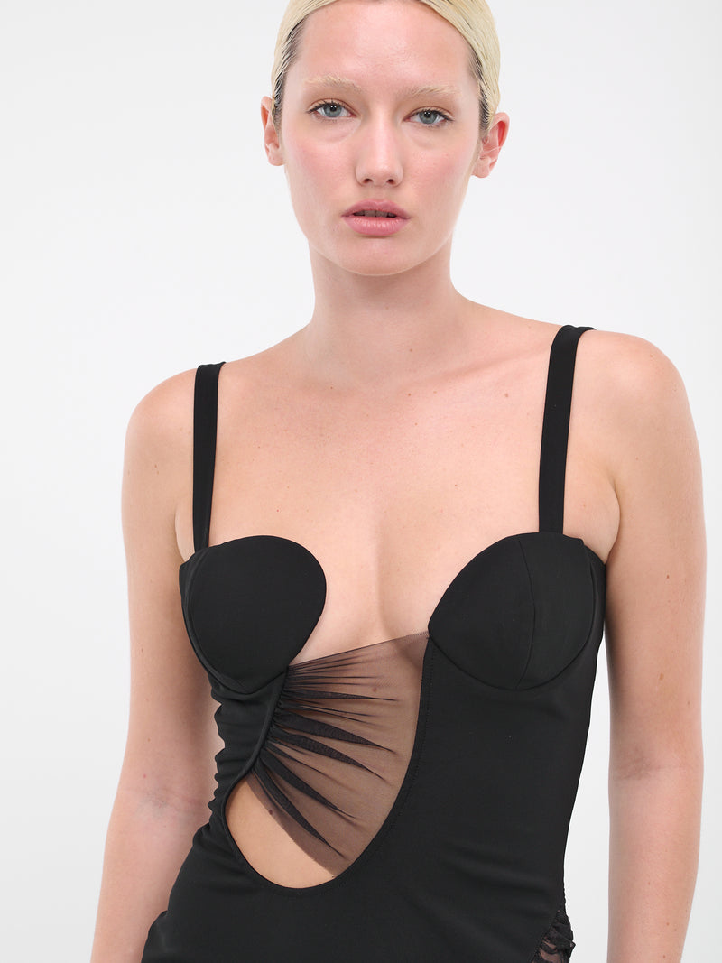 Keyhole Mini Dress (DR158-BLACK)