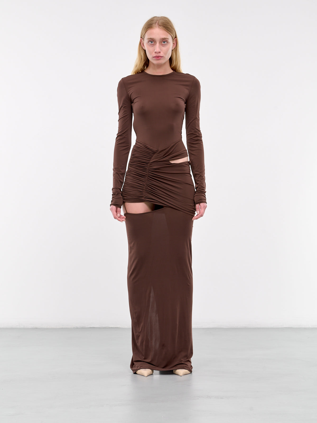Cut-Out Maxi Dress (DR206-PUCE)