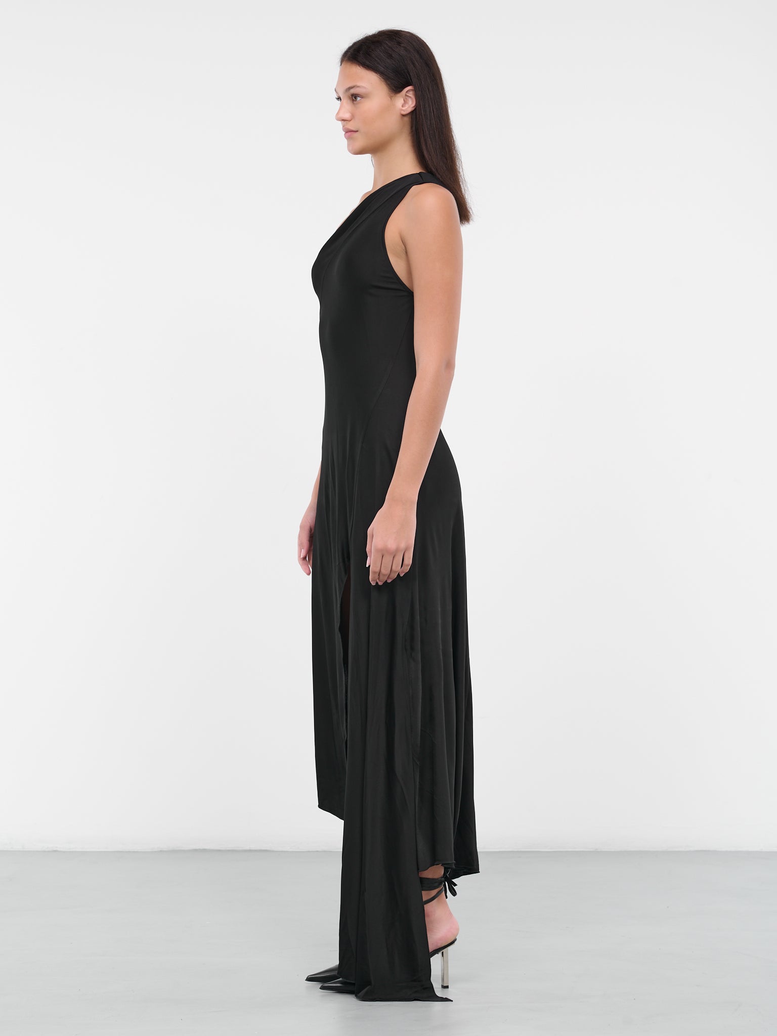 Draped Midi Dress (DR50-1-BLACK)
