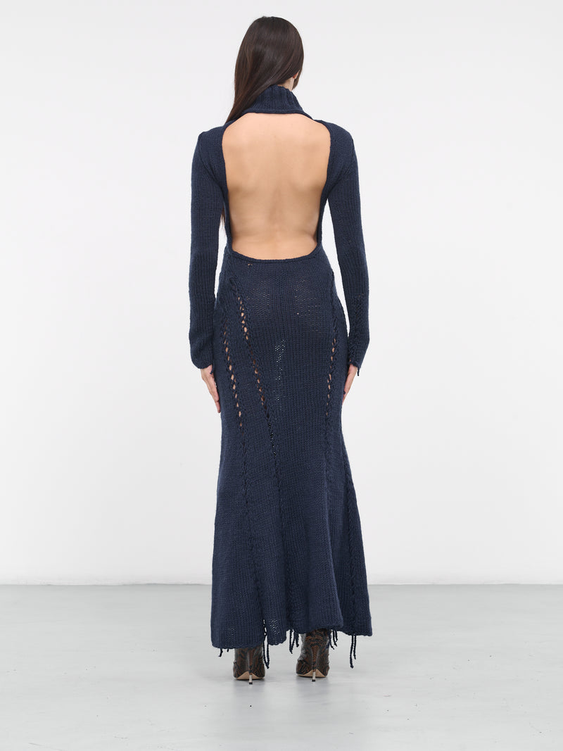 Hand-Knit Maxi Dress (DRES-BLUE-01-DARK-BLUE)