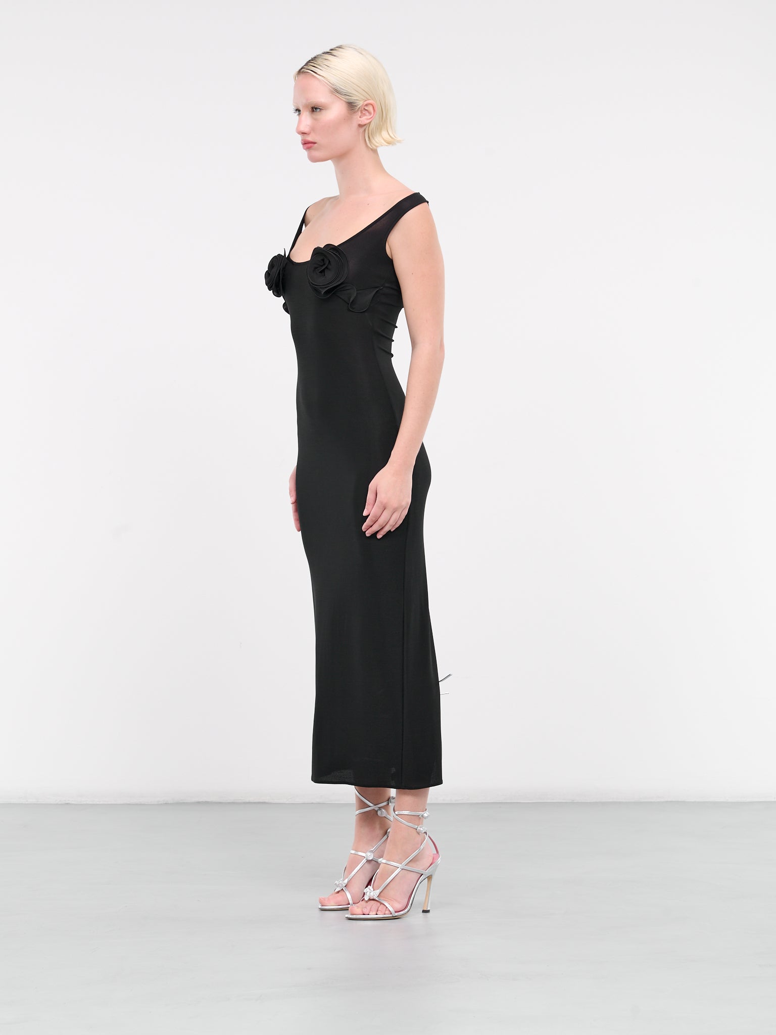 Flower Bra Maxi Dress (DRESS-15-BLACK)