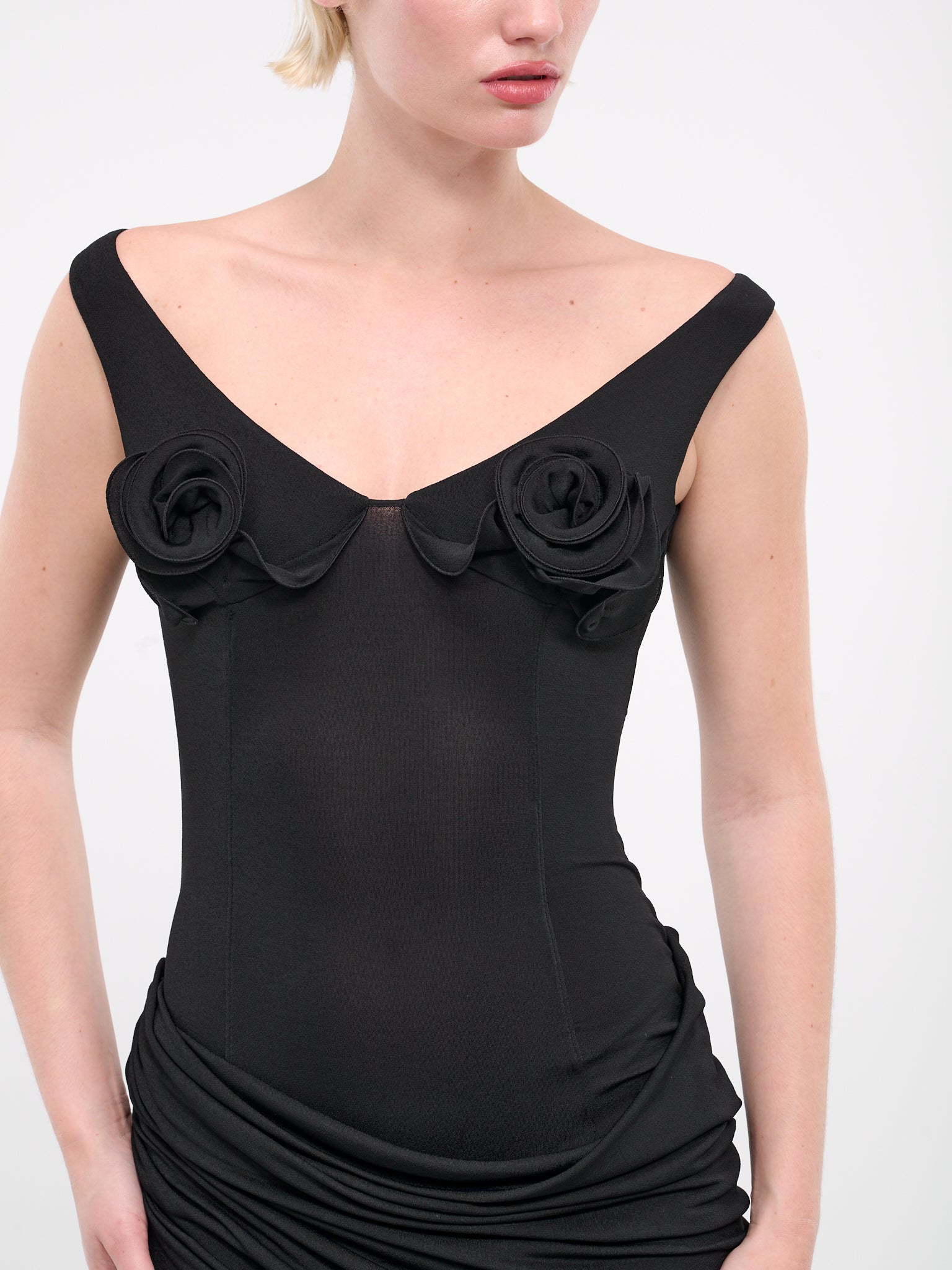 Flower Bra Mini Dress (DRESS-19-BLACK)